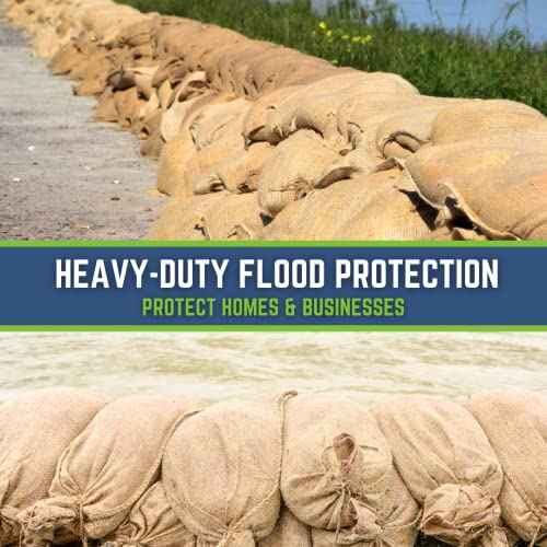 DURASACK Heavy Duty Burlap Sand Bags with Tie Strings Empty Sand-Bags for Flooding and Erosion Control, 14x26 inches, Pack of 10