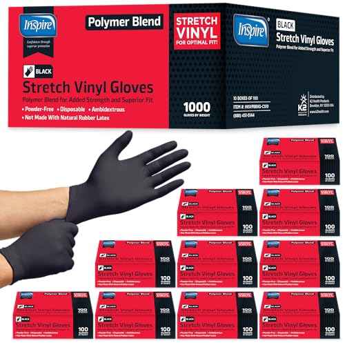 Inspire Black Nitrile Gloves | THE ORIGINAL Quality Black Gloves Disposable Latex Free | 4.5 Cooking