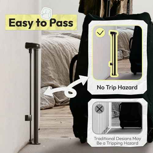 Retractable Short Dog Gate with Drill Installation - 15.7" H Mesh Pet Gate, Extends Up to 50" W, Small Dog Gate for Stairs, Easy Step Over Low Puppy Gate for Doorways Indoor Outdoor Black