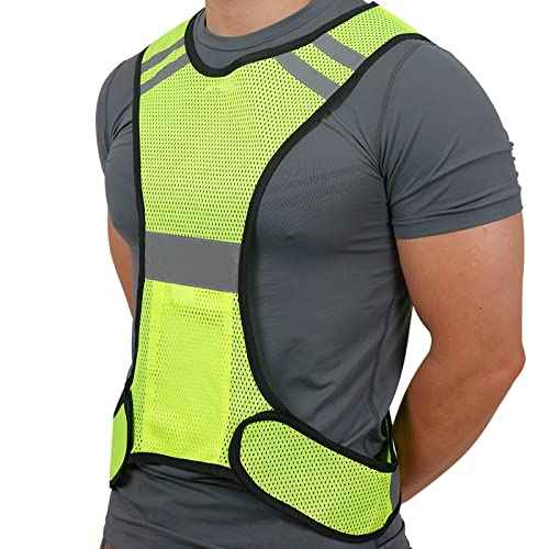 TCCFCCT Reflective Running Vest, High Visibility Running Gear with Large Pocket
