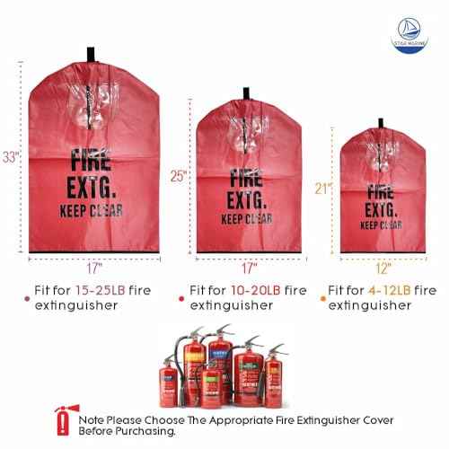 Heavy Duty Fire Extinguisher Cover with Window - Fire Protective Sleeve from Scuffs & Scratches Accessories (17" W x 25" L(Fit for 10-20LB))