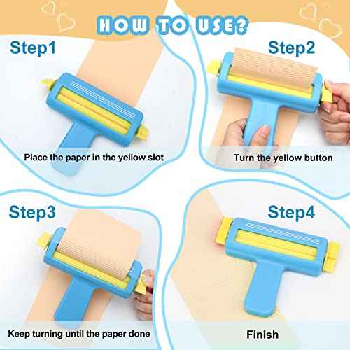 Paper Crimper for Crafts, AngleKai Craft Paper Crimper Tool for Making Wave Shaper, DIY Arts Crafts (Blue)