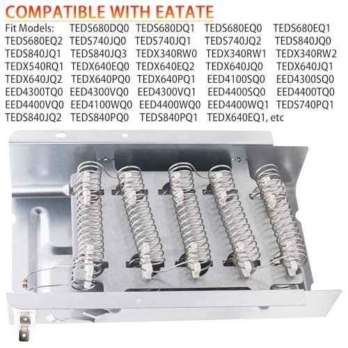 Dryer Heating Element Kit Replace for Estate EED4400WQ0 EED4400WQ1 EED4100WQ0 TEDX640PQ0 EED4300TQ0 EED4300SQ0 TEDS840PQ0 TEDS840JQ2 TEDX640JQ1 EED4300VQ0 EED4300VQ1 EED4400SQ0