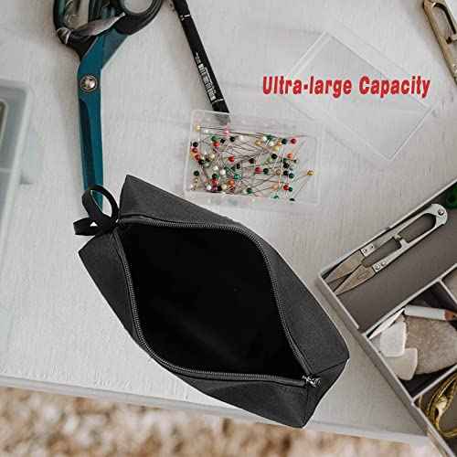 FASTECH 1-Pack Zipper Utility Tool Bag, Small Zipper Bags/Multi-Purpose Tool Pouch Tote Bags Storage Organizer for Screwdrivers, Pliers, Nut Drivers Gifts to Men/Women. (Black)