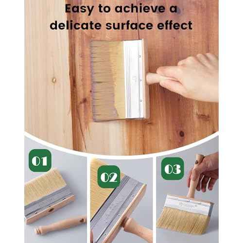Voomey Deck Stain Brush 6 Inch, Limewash Brush for Wood, Deck Stain and Sealer Applicator, Strong Hold Paint Without Chipping, Quickly Paint Decks, Fences, Walls and Furniture