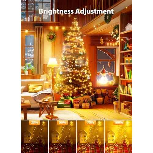Brightown 50 Ft 1000 LED Christmas Cluster Lights Outdoor, White Wire LED Decorative Christmas Tree Lights with Remote & 12 Modes, Waterproof String Lights for Xmas Party Garden Decor, Warm White