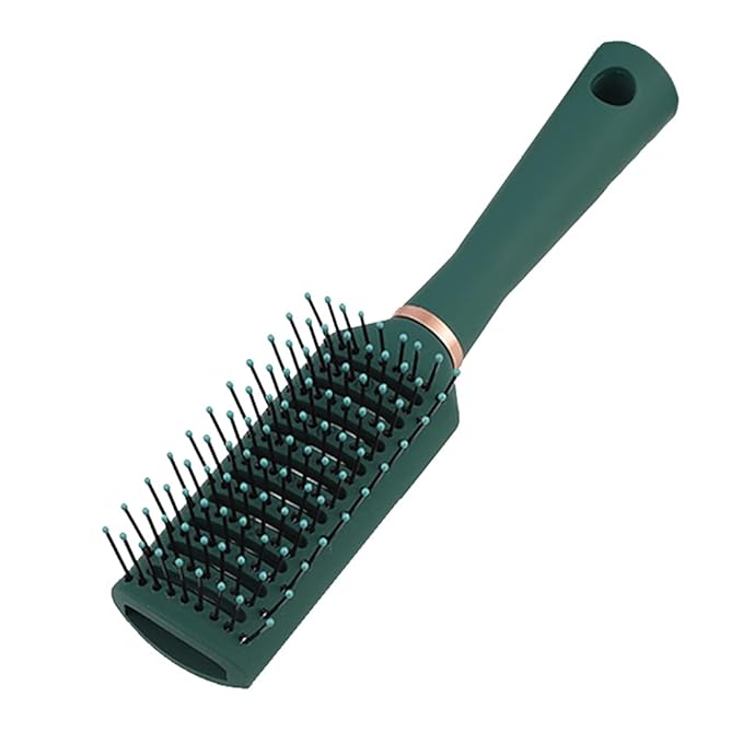 Detangling Brush Anti-Static Detangler Hair Brush Blow Drying Hairbrush Comb Nylon Bristle Pins Fashion Massage Brushes Wet or Dry All Hair Types Styling Dark Green Color (Vented)