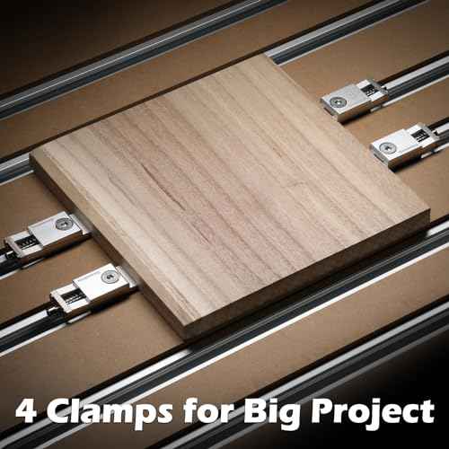 Genmitsu 4PCS Upgrade Aluminum Mini Vise Clamp Toe Clamp, for Woodworking & Metalworking Milling Project, Size 2.2" x 0.9" x 0.8" (56 x 22 x 21mm), Low Profile
