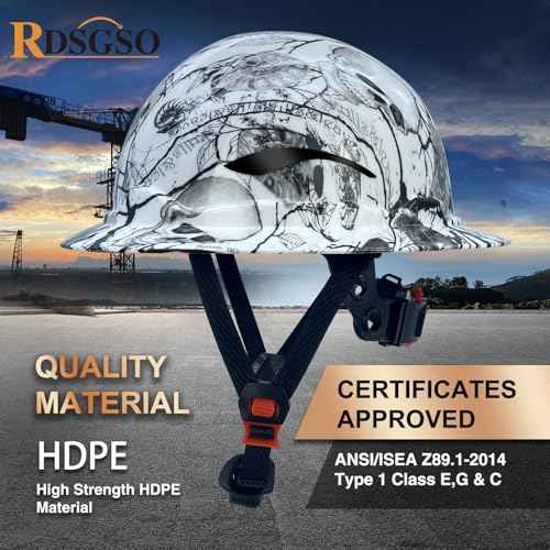 Full Brim Hard Hats ANSI/ISEA Z89.1 Type I Class E Certified 6-Point Suspension Lightweight Adjustable Safety Helmet for Construction Industrial