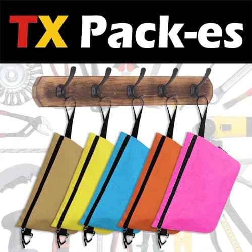Canvas Zipper Tools Bags, Utility Pouches, Storage Organizer. Smoothly YKK Zipper Water-repelling with Clip & Strap, 12.5 X 7 X 4 inches Large Bottom