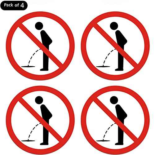 dealzEpic - Do Not Pee Here/No Peeing Sign Stickers - Self Adhesive Peel and Stick Decals