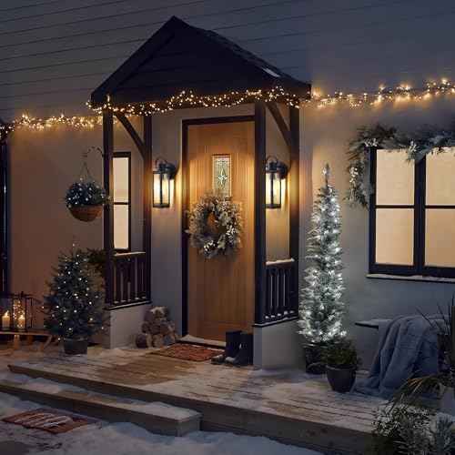2 Pack Exterior Lighting Fixtures, Outdoor Wall Light with Clear Glass, Black Outside Front Porch Waterproof Sconce Lights Matte Wall Mount Lamp Modern Lanterns for House Patio Door Garage