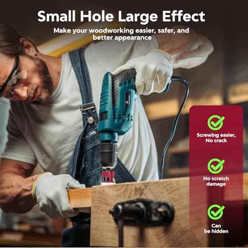 Countersink Drill Bit Set - 5 Pcs Countersink Drill Bit with Low Friction Depth Stop, Replaceable HSS M2 Tapered Bits, Carbide Drill Bits 1/4¡± Hex Shank for Woodworking Tools & Hand Tools