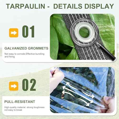 Clear Tarp with Grommets 6x12ft Clear Tarps Heavy Duty Waterproof 14 Mil Thickened PVC Tear-Resistant Reinforced Edges Clear Plastic Vinyl Tarp for Patio Chicken Coop Cover Greenhouse Plant Enclosure