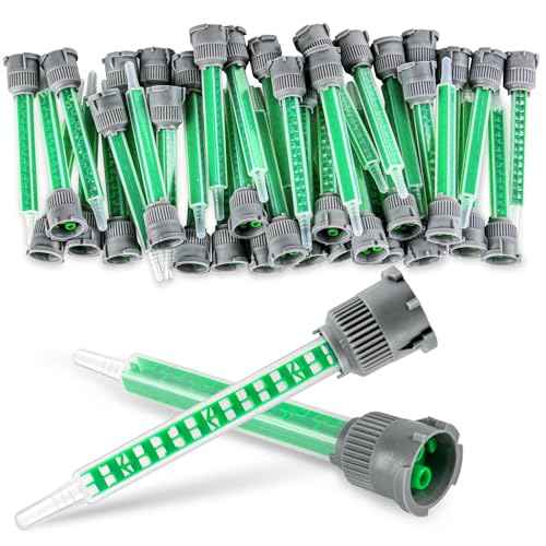 24 Pack Epoxy Mixing Nozzle, 3.5 Inch Adhesive Mixing Nozzle Tip, Resin Mixer Adhesive Gun Applicator for 50ml/1.7oz (1:1 & 2:1 Ratio)