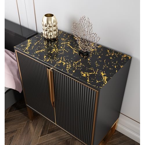 LACHEERY Luxury Black and Gold Wallpaper Peel and Stick Modern Marble Wallpaper for Walls Countertops Waterproof Contact Paper Black Marble Countertop Peel and Stick Removable Wall Paper 15.8"x80"