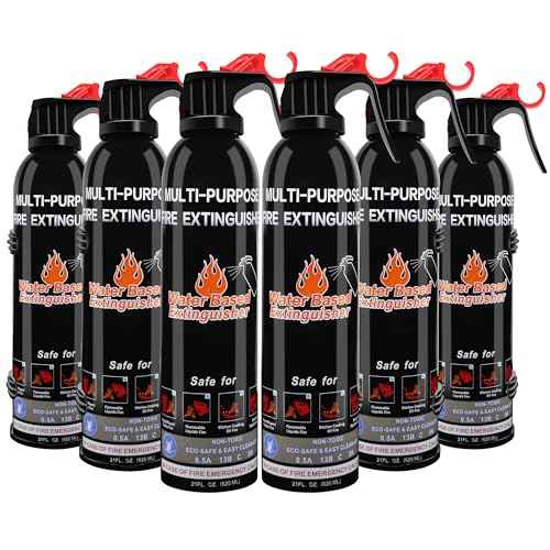 Fire Extinguisher for Home, 6 Pack Vehicle Fire Extinguishers with Mount, Portable Fire Extinguisher Effective on A, B, C, K Fires, Water-Based Extinguisher for Car Boat Office Truck Kitchen Garage RV