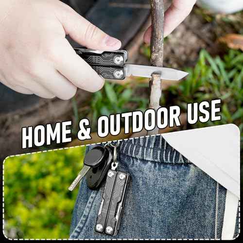 BIBURY Mini Keychain Multitool Scissors B12062B, 9 in 1 Multitool EDC Scissors with Screwdriver, Bottle Opener, Pocket Knife, Spring -Mini Multi Tool for Outdoor, Daily Use, Gifts for Men and Women