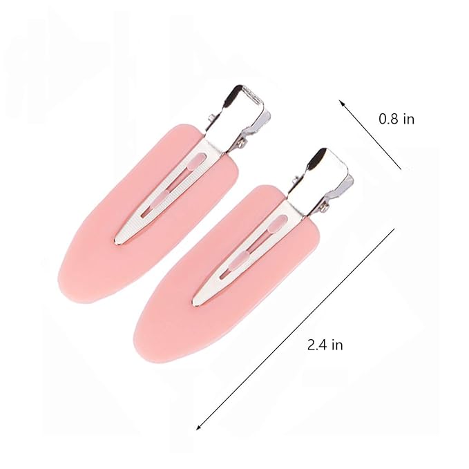 6 Pieces No Bend Hair Clips, No Crease Hair Clip for Hairstyling, Makeup Clips for Women and Girls (Black&Pink&White)