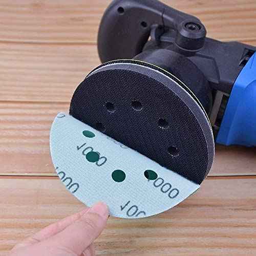 IPELY 5 Pack 5 Inch 8 Holes Foam Interface Pad Surfprep Foam Sanding Pads for Buffer (5 Pack)