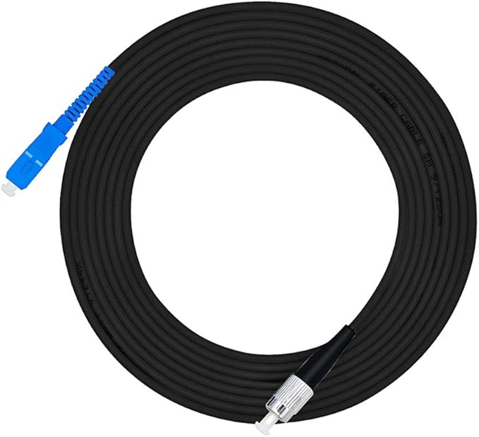 Jeirdus 3M SC to FC Outdoor Armored Simplex 9/125 SM Fiber Optic Cable Jumper Optical Patch Cord Singlemode 3Meters 10ft SC-FC