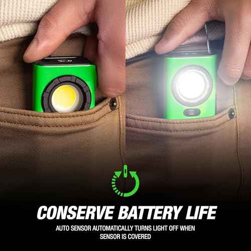 OEMTOOLS 32122 1200LM Flat Flashlight, Stocking Stuffers, Dual Mode Rechargeable Pocket Flashlight, Aluminum Magnetic Work Light, Adjustable Brightness, IPX6 Water Resistant Flash Light