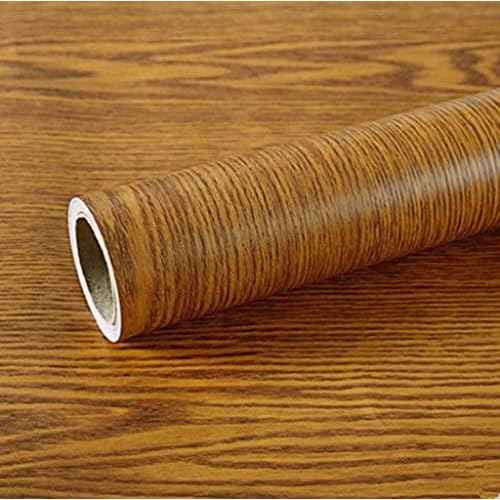 Dark Yellow Wood Grain Peel Stick Film Wallpaper Countertop Paper Vinyl Funitures Dresser Drawer Stickers,15.8inch by 79inch