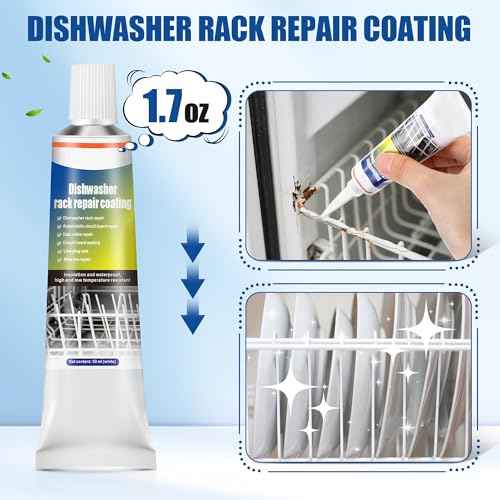 1.7oz Dishwasher Rack Repair Coating, White Dishwasher Vinyl Rack Rust Touch Up Paint Kit, Insulation and Waterproof, High and Low Temperature Resistant