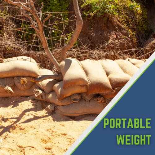 DURASACK Heavy Duty Burlap Sand Bags with Tie Strings Empty Sand-Bags for Flooding and Erosion Control, 14x26 inches, Pack of 10