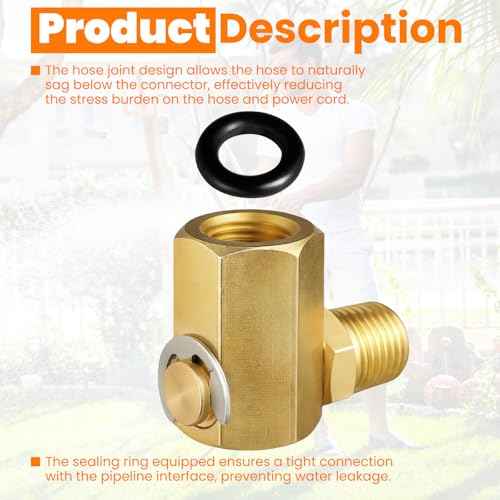 50310 Swivel Joint for Side Winder Air Hose Reel, 1/4" FPT 1/4" MPT 90 Deg Hose Reel Swivel Fitting