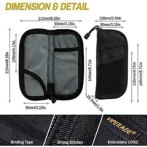 VIPERADE VE7 Tool Pouch for Men Nyon Small EDC Pouch with 4 Pockets Utility EDC Organiser with Patch Area DIY Best Protective Bag for Gears