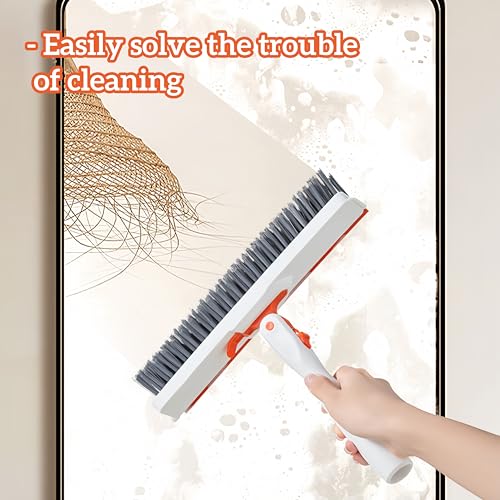 53''Grout Cleaner Brush with Long Handle,2 in 1 V-Shape Grout Line Scrubber 180¡ÆAdjustable for Crevice, Tile Line, Shower, Kitchen, Bathroom