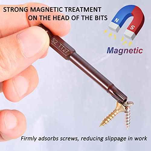 Torx Bits Set, PTSLKHN 24PCS Security Torx Bit Set, High Hardness S2 Alloy Steel, Magnetic, Anti-rust