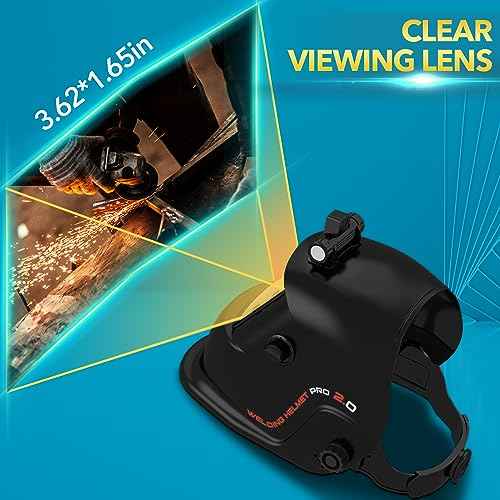 TRQWH Welding Helmet with Light True Color Auto Darkening Welding Helmets for Men Solar Powered Welding Hood with 2 Arc Sensor Wide Shade 4/9-13 for TIG MIG ARC Cool Welder Mask (TRQ-HS01)