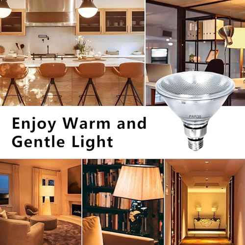 PAR38 Halogen Flood Light Bulbs 100W 120V, E26 Base, 2700K Warm White Light for Indoor and Outdoor 4Pack
