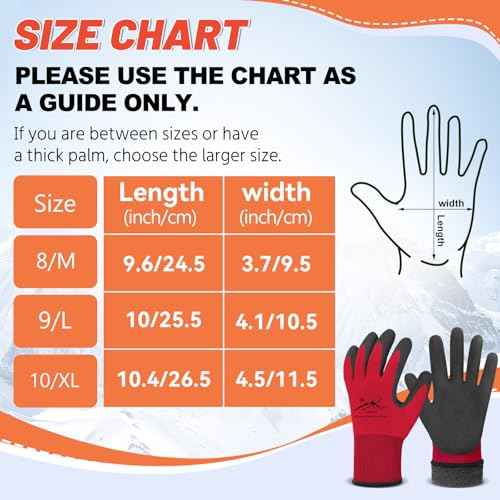 Winter Work Gloves Thermal Insulated Work Gloves Freezer Gloves Waterproof Foam Latex Coated Gloves for Men Women