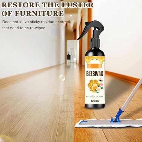 Beeswak Essential Oil Wax, Bees Wax Furniture Polish and Cleaner for Wood, 120ml Beeswax Care Spray & Restorer For Wooden Floors Leather & Furnishings (2Pcs)
