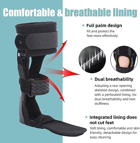 Medical AFO Foot Drop Brace Ankle Foot Orthosis Drop Foot Stabilizer Support for Walking with Shoe for Men and Women for Stroke, MS, Hemiplegia Foot Drop, ALS (Medium-Left)