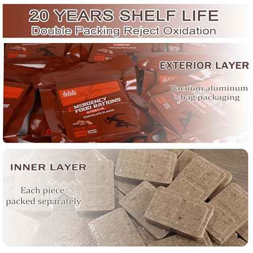 Emergency Food Bars - Chocolate Hardtack, Mre Meals Military 2025, Long Shelf Life, Emergency Meals Ration Bars, Emergency Supplies for Disaster Preparedness, 12 Count