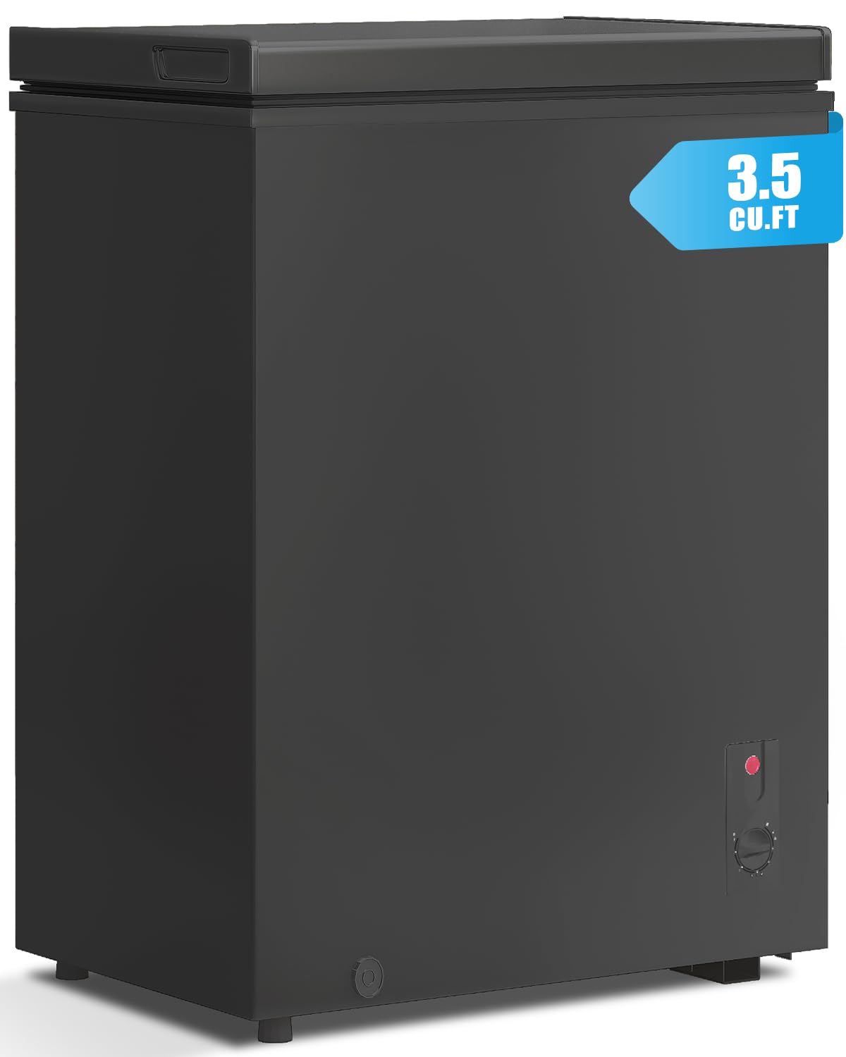 TABU 3.5 Cu Ft Chest Freezer, White Deep Freezer with Removable Storage Basket, Top Open Door Small Chest Freezer with 7 Level Adjustable Temperature, Compact Freezer with Top Open Door (White)