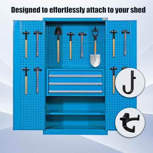 6 Pcs ABS Storage Shed Tool Hooks, Compatible with Suncast and Craftsman, Include J-Shape, U-Shape, Durable Tool Hangers for Garden & Shed Organization (Pack of 6)