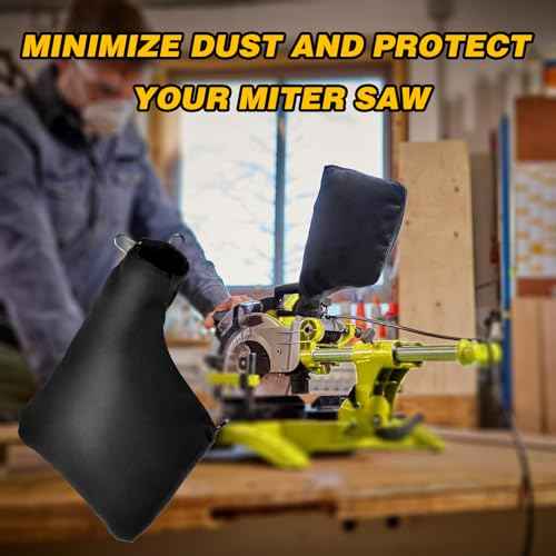 Dust Bag for Miter Saw 255 Model, Adjustable Bracket Size Dust Collector Bags with Zipper, for Diameter of 45mm-50mm