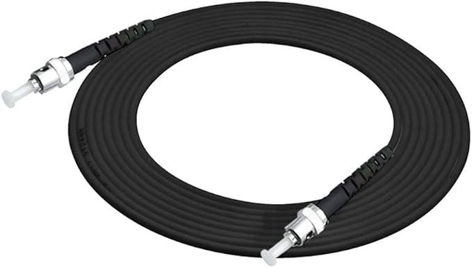 Jeirdus 100ft 100feet 30m ST to ST Outdoor Armored Simplex 9/125 SM Fiber Optic Cable Jumper Optical Patch Cord Singlemode 30Meters 100ft ST-ST