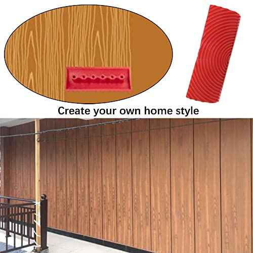 4 Pieces/Set Wood Graining Painting Tool Rubber Imitation Wood Grain Tool Red Wood Grain Design Decorating Tool for DIY Wall Room Art Paint Decoration
