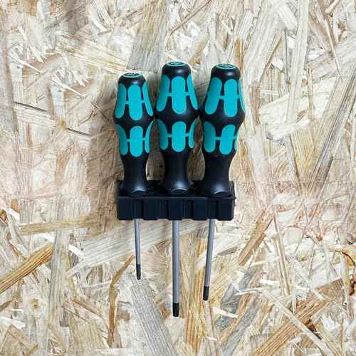 StealthMounts Wall Hive System Open Holder | 6 Pack | Mounts for Tools Storage | Made in The UK¡¦, WH-BLK-SD-S-6