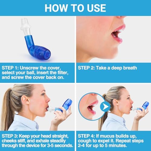 Breathing Trainer & Lung Trainer - Breathing Exercise Device for Lungs, Complete Breather Device & Lung Exerciser Device, Best Breathing Device & Lung Strengthener, Tilcare Respiratory Trainer