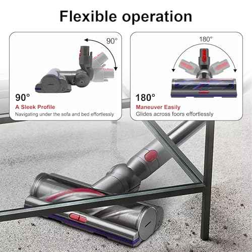 Garbage fighter High Torque Brush Head Replacement for Dyson V11 V15 V10 V8 V7 SV12 SV14 SV15 Vacuum Cleaners, Anti-Tangle Brush, Three Adjustable Suction Modes, Suitable for Hardwood Floor Carpets