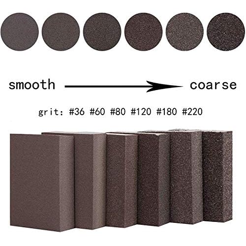 150# Grit Sponge Emery Cloth Sandpaper Blocks Buffing Diamond Polishing Pads Hand Sanding Tool 6pcs
