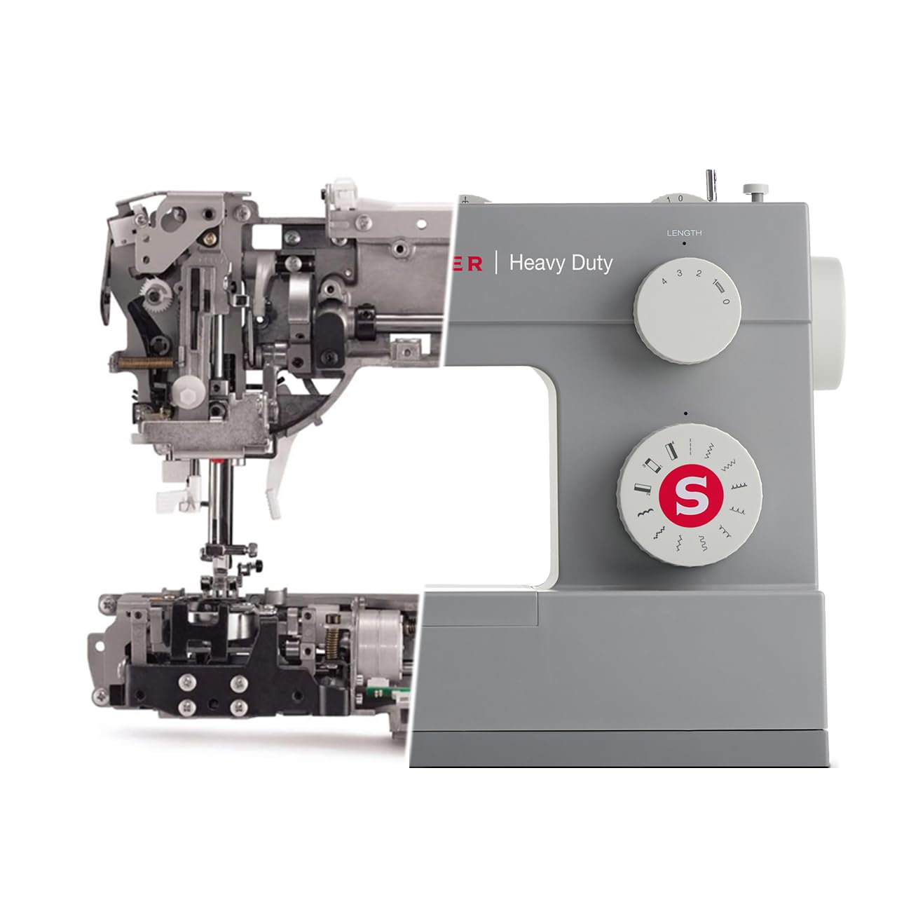 SINGER® Heavy Duty 4423 (Grey) High Speed Sewing Machine + Accessories | 23 Built-In Stitches Deliver 97 Stitch Applications | 50% More Power, 1100 Stitches/Min | Metal Frame, 1-Step Buttonhole