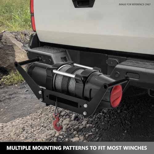 DNA MOTORING Cradle Winch Mount Mounting Plate Foldable for 2" Class IV Hitch Receivers, Up to 12,000Lbs Capacity, Powder Coated Steel, Tow-Mount